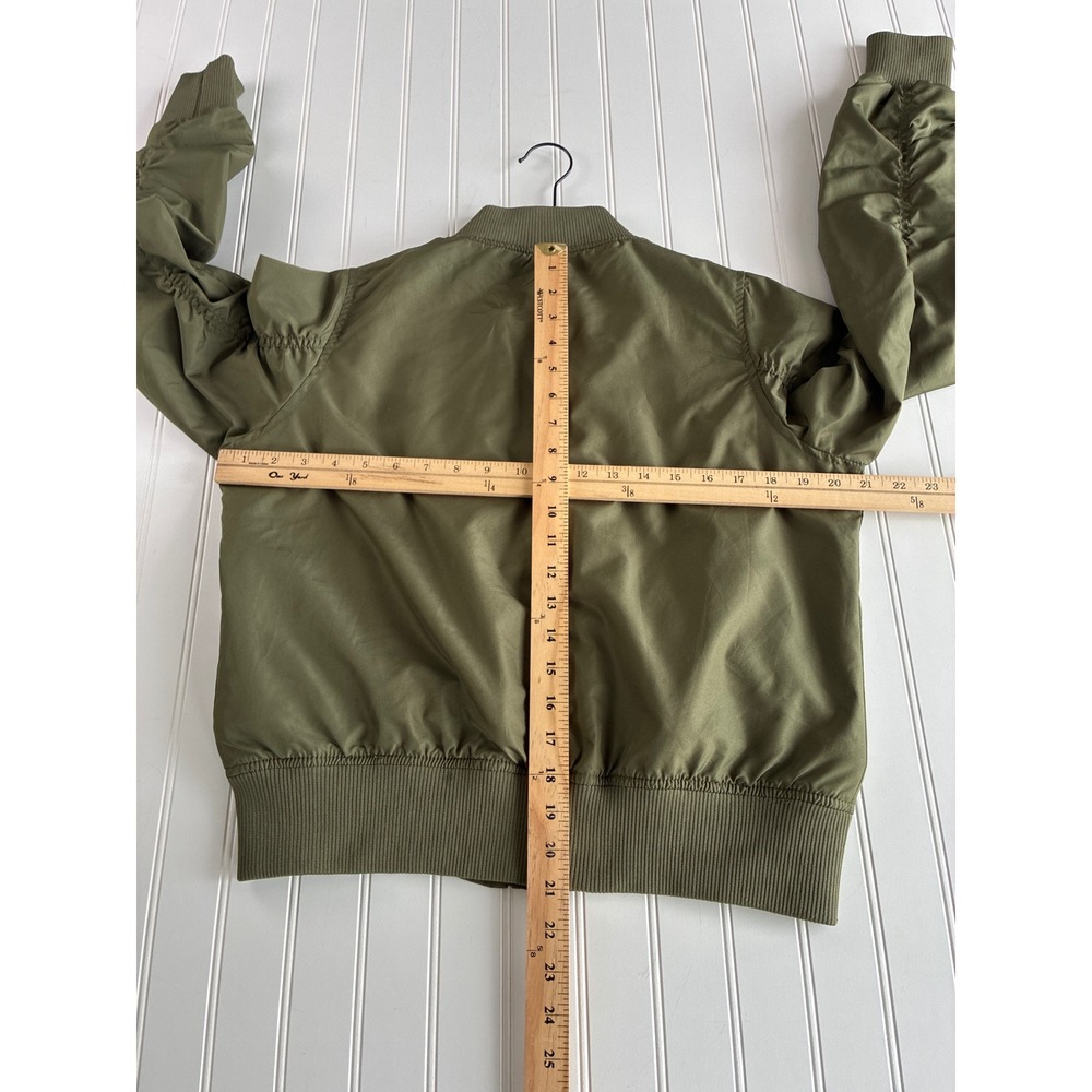 Holloway Womens Olive Green Bomber Jacket Coat Knit Hem Arm Pouch 229732 Small - Picture 6 of 16